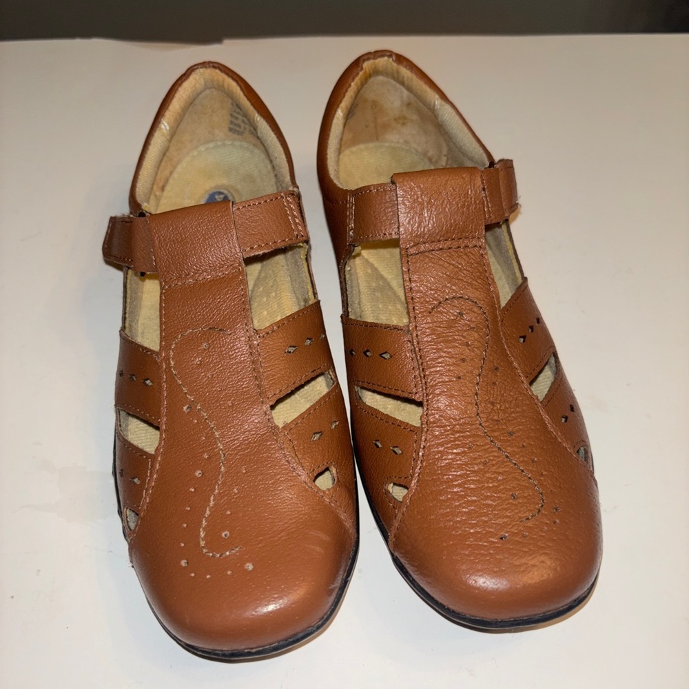 Brown Leather Dr. Scoll’s Cutout Shoes